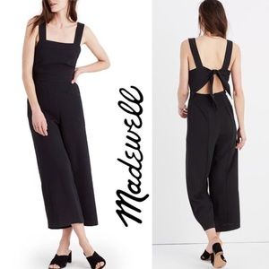 Madewell apron tie back wide leg jumpsuit size 10